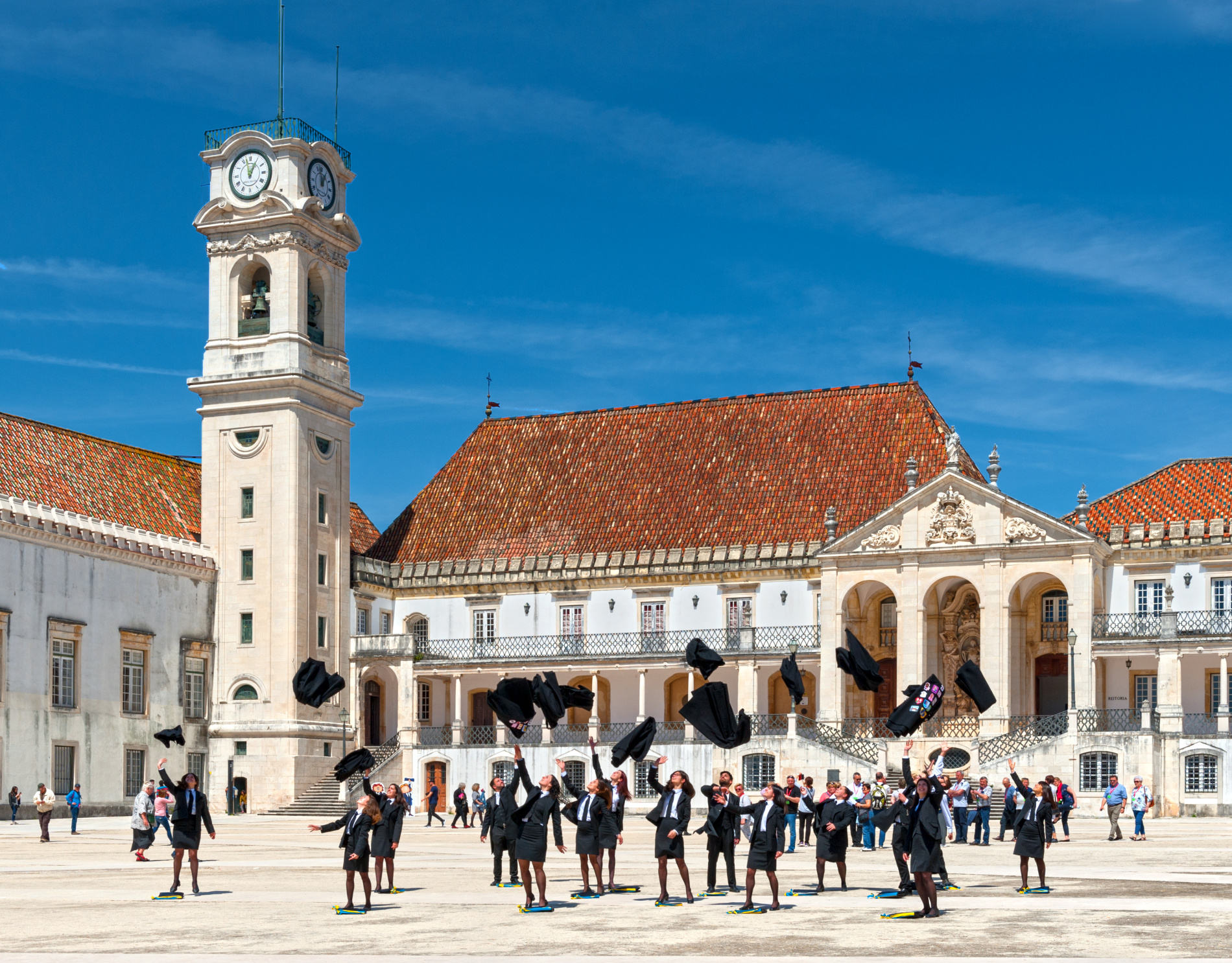 shutterstock 1199136316   Coimbra, Portugal   2018 graduates on the courtyard of the city university