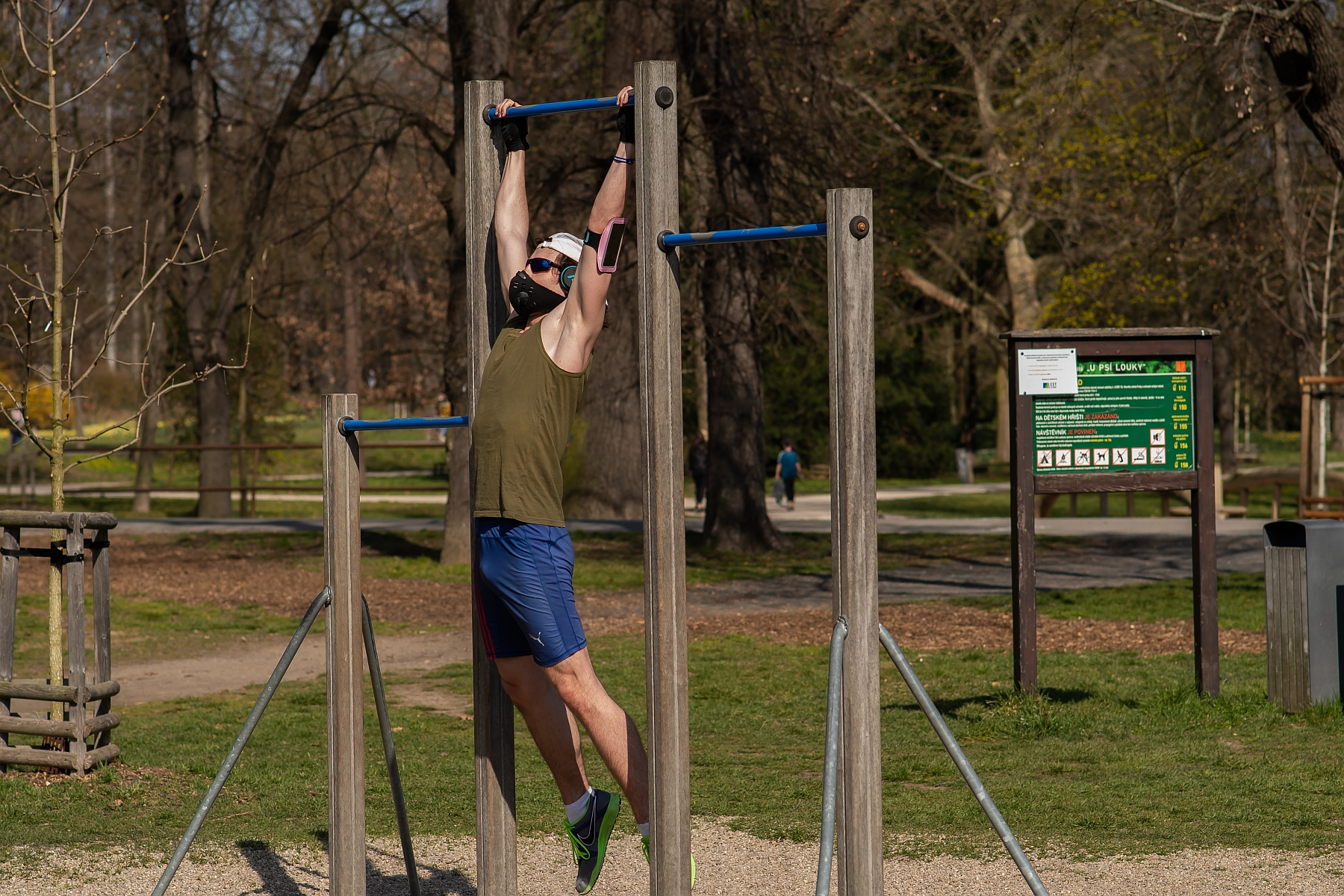 working out in park