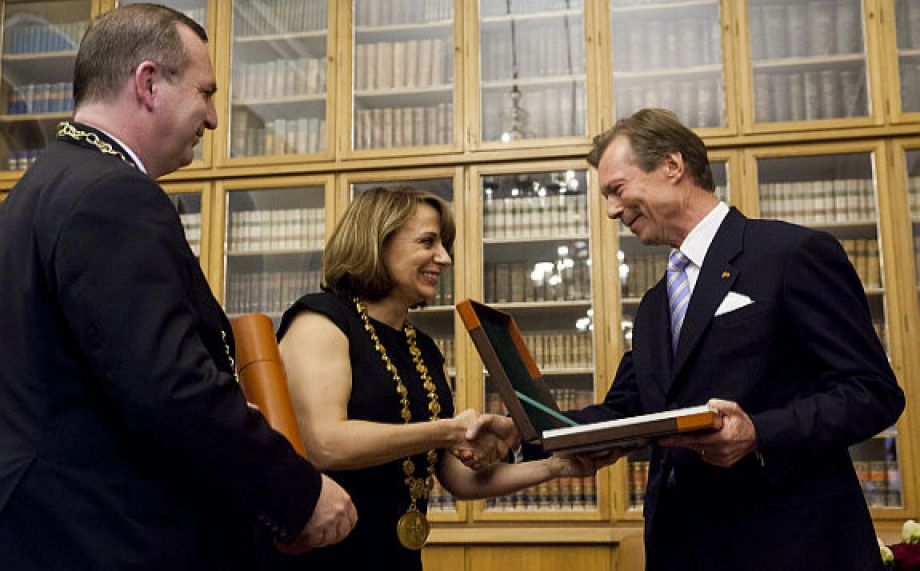 Henri, the Grand Duke of Luxembourg, receives the International Charles IV Prize